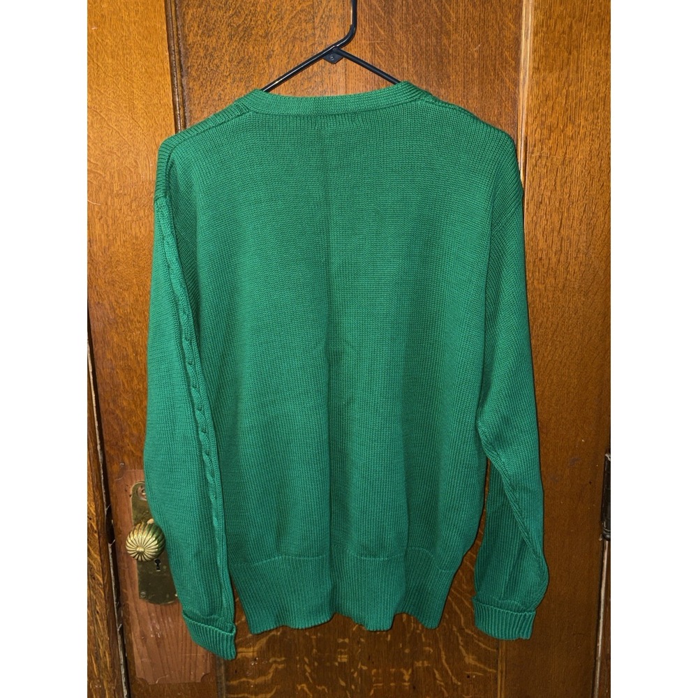 Vintage Yarnworks Large Green Cardigan Gold Buttons Cable Knit Grandma Cottage - Picture 6 of 6